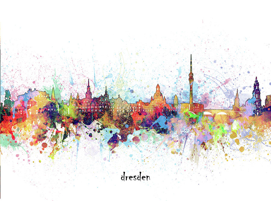 Dresden Digital Art - Dresden Skyline Artistic by Bekim M Dresden Digital Art - Dresden Skyline Artistic by Bekim M