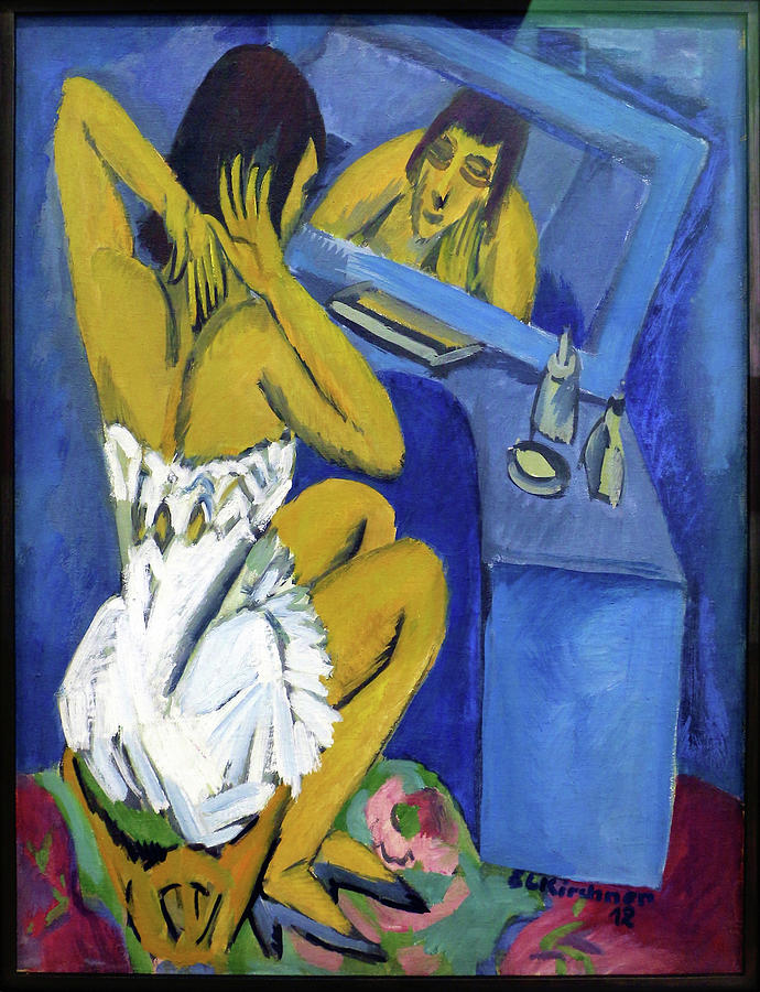 Dressing Table Painting - Dressing Table, Woman In The Mirror - Digital Remastered Edition by Ernst Ludwig Kirchner Dressing Table Painting - Dressing Table, Woman In The Mirror - Digital Remastered Edition by Ernst Ludwig Kirchner