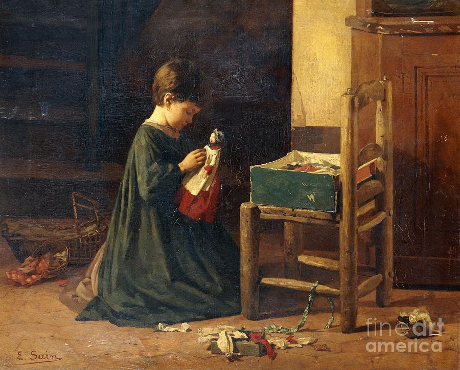 Dressing Up The Doll Painting by Edouard Alexandre Sain - Fine Art America