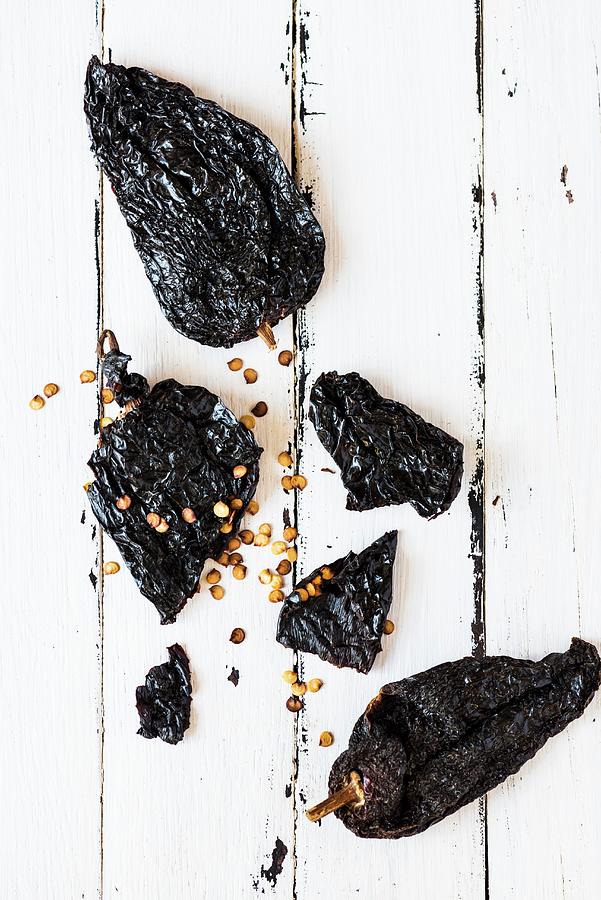Dried Ancho Chillis seen From Above Photograph by Hein Van Tonder