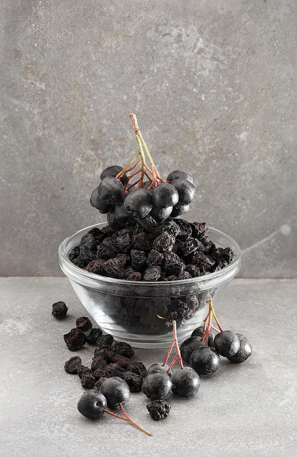 Dried And Fresh Aronia Berries Photograph by Petr Gross
