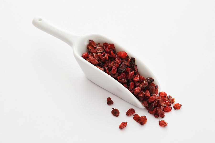 Fruit Photograph - Dried Barberries On A Small Scoop by Petr Gross