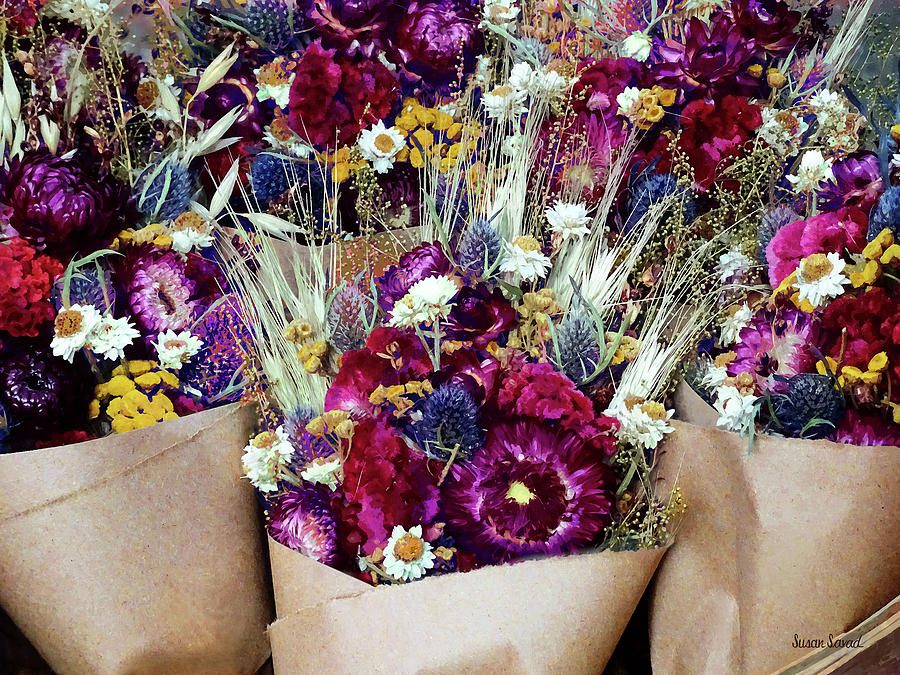 Dried Flower Bouquets Photograph by Susan Savad