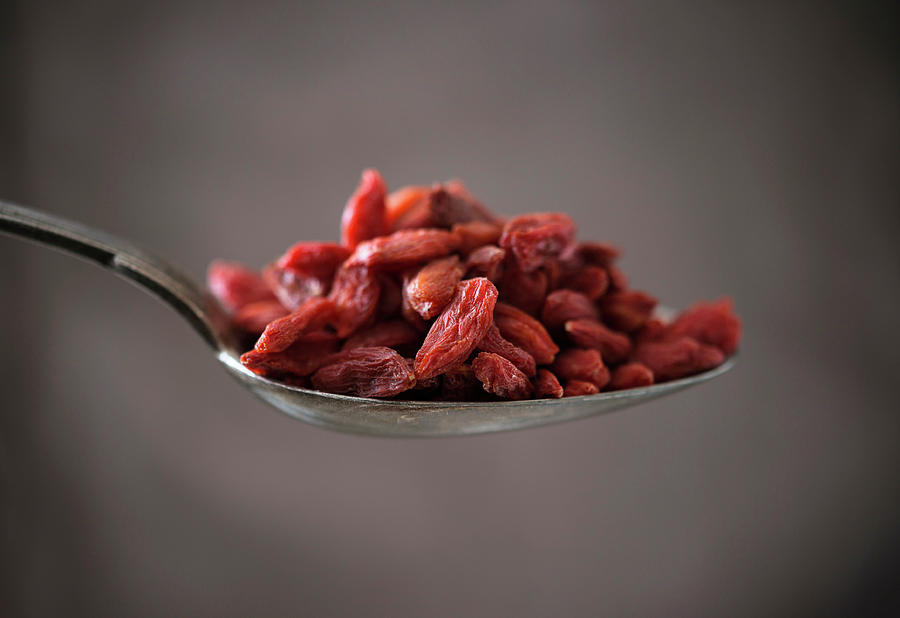 Dried Goji Berries On A Spoon Photograph by Kati Neudert