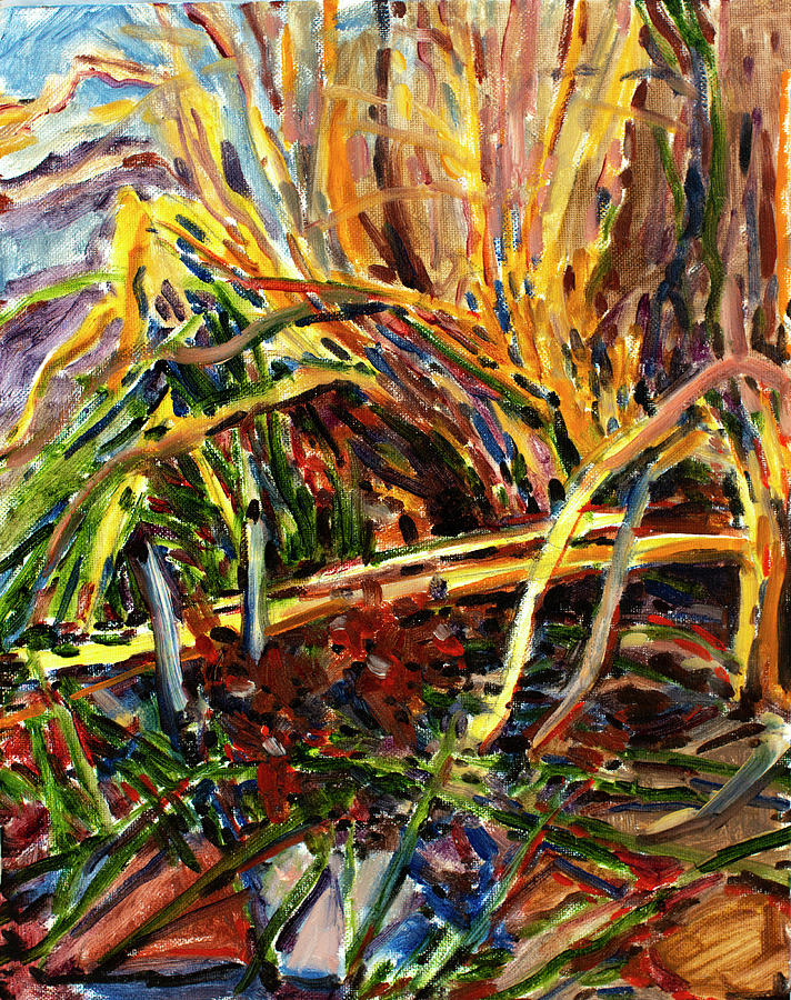 Dried Grass Over the Pond 2 Painting by Ann Heideman Fine Art America