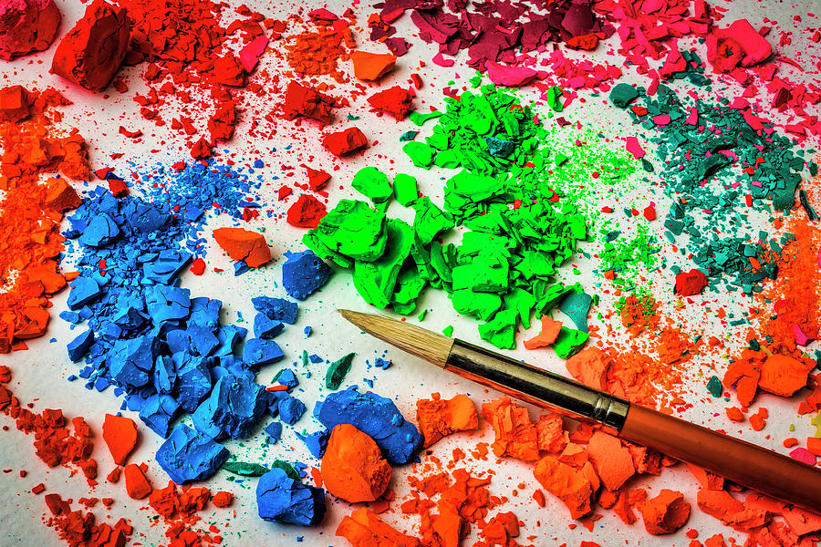 Spilt paint and brushes Photograph by Garry Gay - Pixels