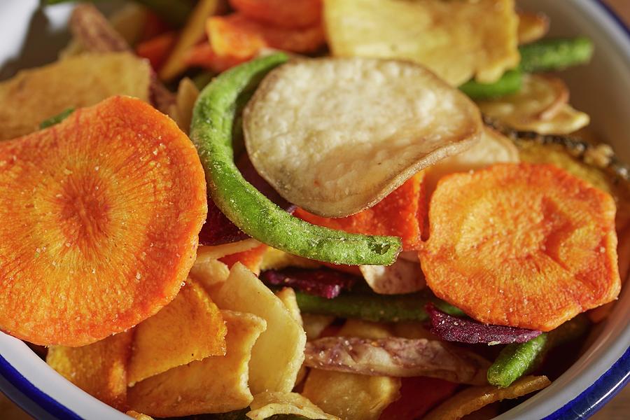 Dried Vegetable Chips close-up Photograph by Brian Yarvin