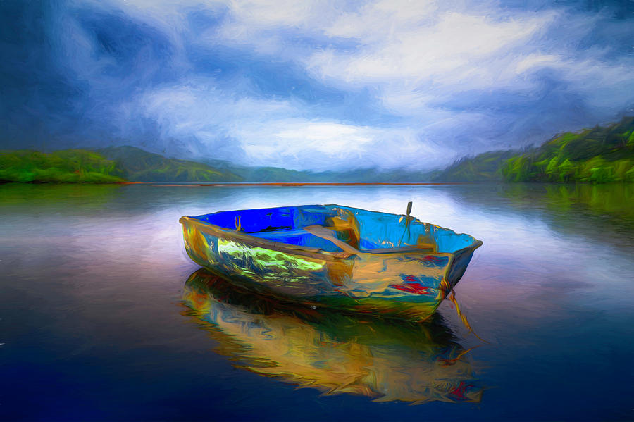 Drifting on a Misty Morning Painting Photograph by Debra and Dave Vanderlaan