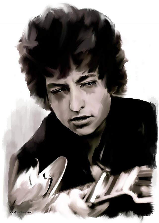 Bob Dylan Drifting Words II  Bob Dylan Painting by Iconic Images Art Gallery David Pucciarelli