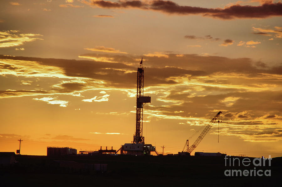 Drilling In The Sunset Photograph
