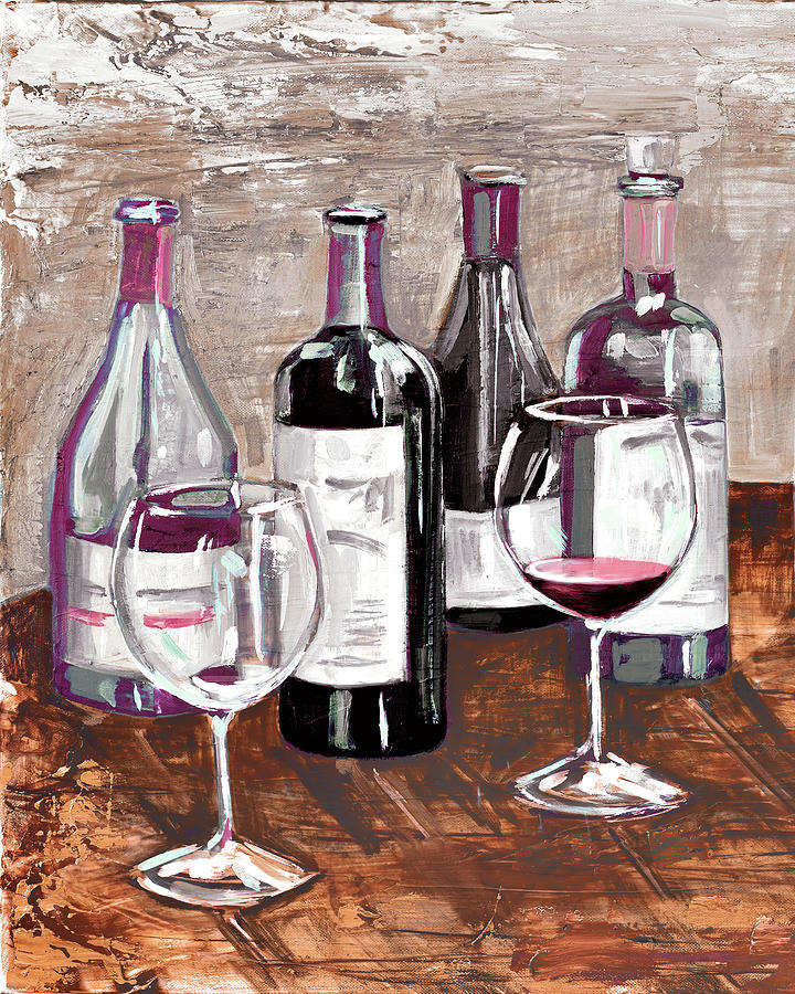 Wine Painting - Drink At The Wine Bar by Heather A. French-roussia