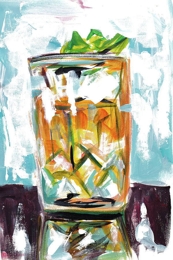 Glass Painting - Drink On The Rocks by Andy Beauchamp
