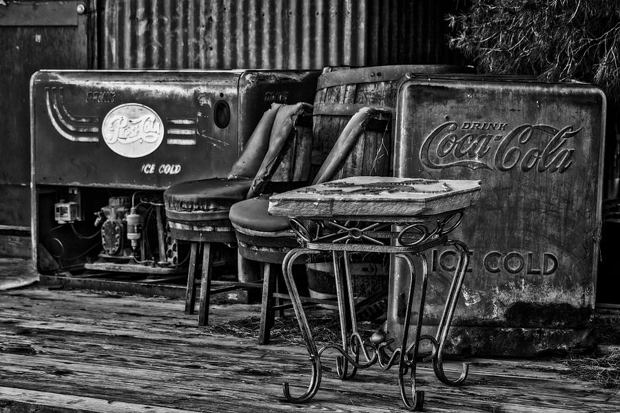 Drink Pepsi Cola and Coca Cola BW Photograph by Susan Candelario