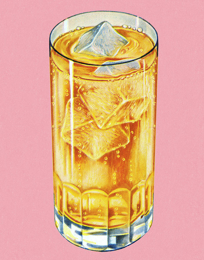 Ice Cube Drawing - Drink With Ice by CSA Images