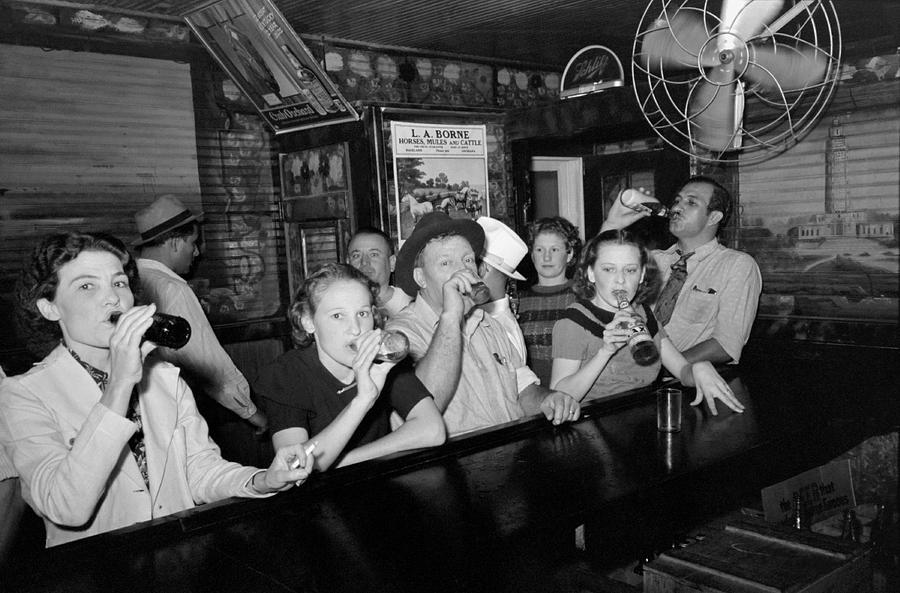 Drinking Beer At The Bar - Great Depression - 1938 Photograph by War Is Hell Store