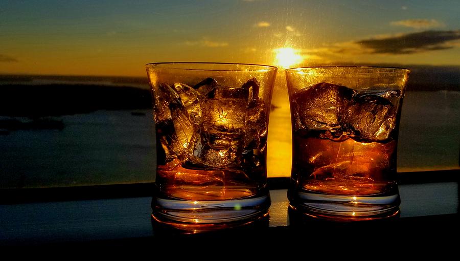 Drinks at sunset  Photograph by LaDonna McCray