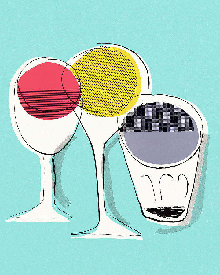 Vintage Drawing - Drinks by CSA Images