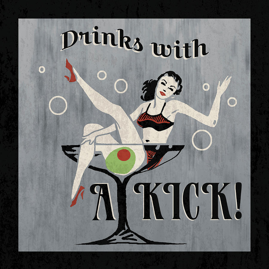 Vintage Mixed Media - Drinks With A Kick by Erin Clark