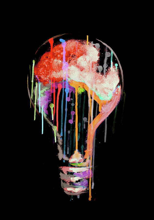 Dripping Multi Colored Light Bulb Photograph by Ikon Images