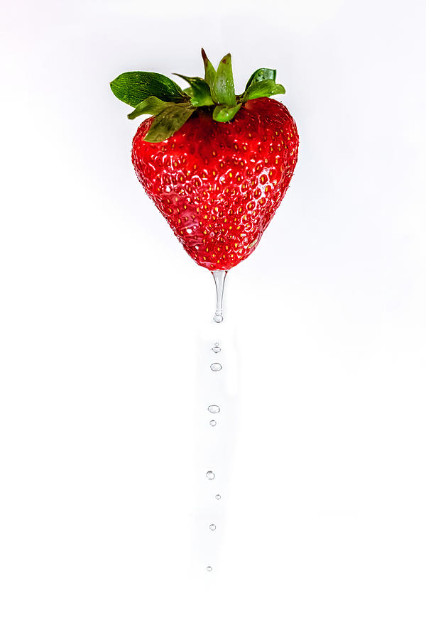 Dripping Strawberry Photograph by Sandi Kroll