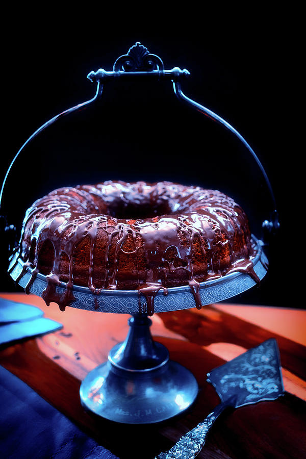 Mrs. Carrs Chocolate Bundt Cake Photograph by Marnie Patchett