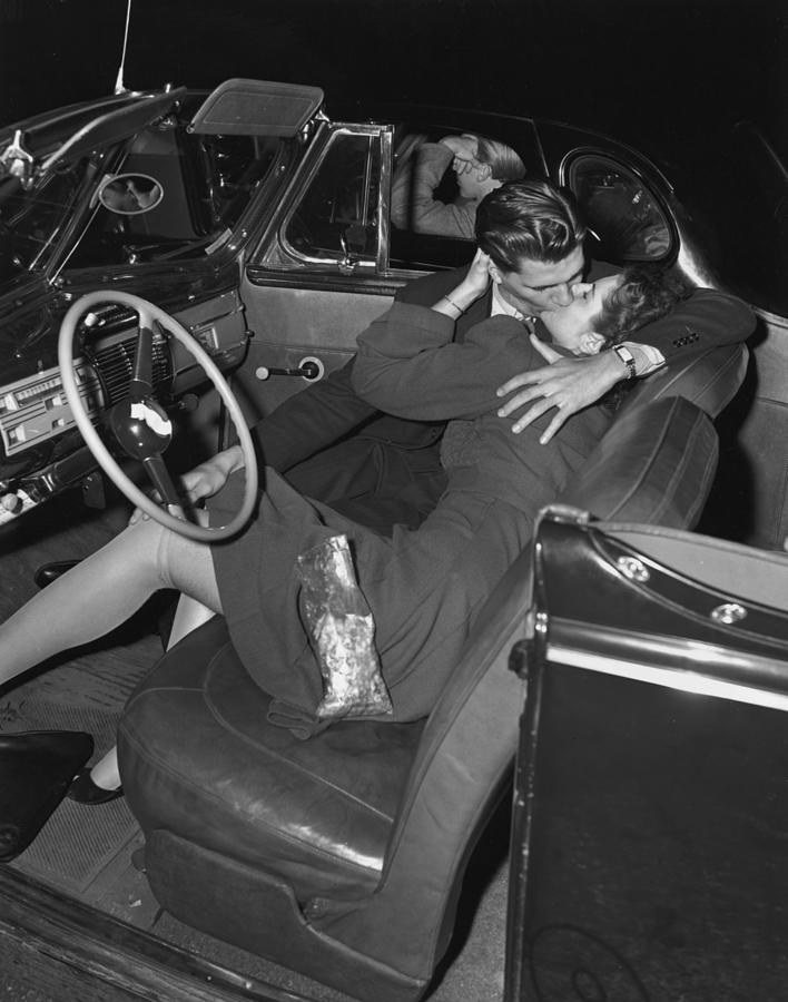 Drive In Kiss Photograph by American Stock Archive