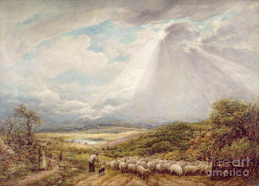Driving The Flock, 1877 Painting by John Linnell