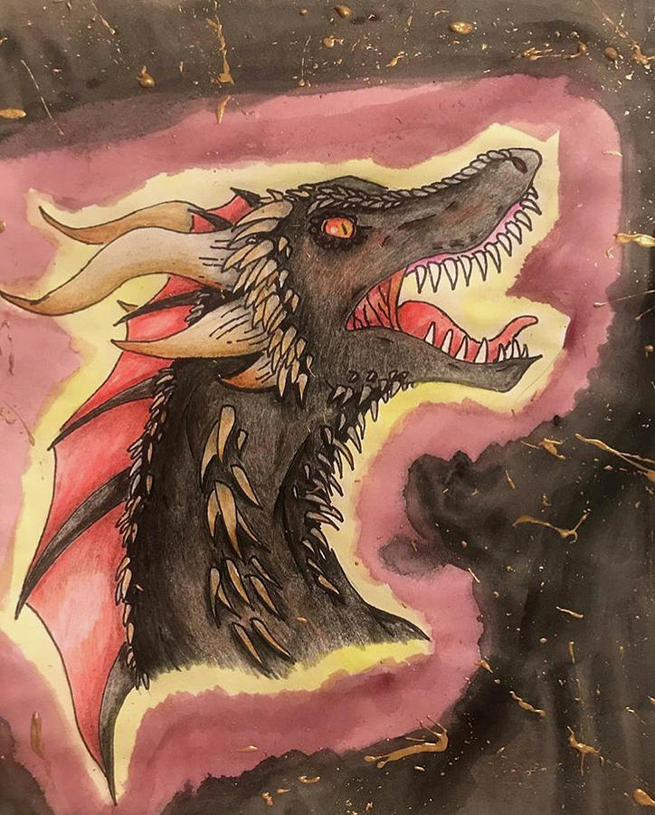 Drogon Drawing by Knox Ponchartrain | Fine Art America