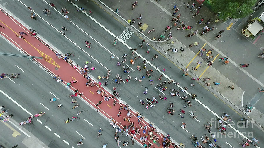 Drone Photo Of Crowd In Paulista Photograph by Yuri Alexandre