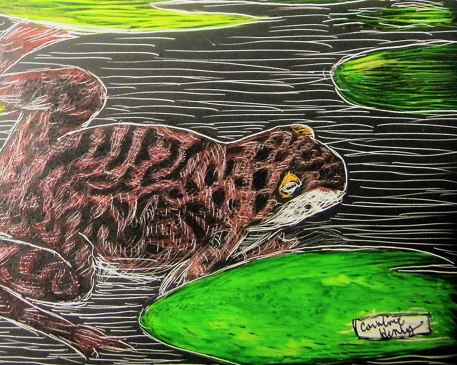 Droopy Eyed Frog Painting by Caroline Henry