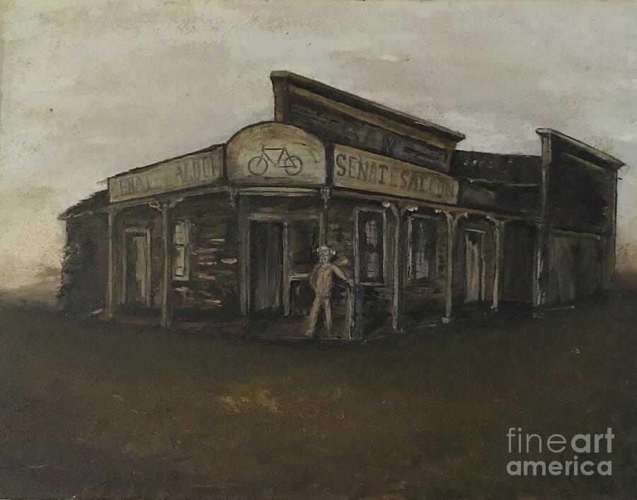 Drowns the Whiskey, Sams Senate Saloon Painting by Michael Silbaugh