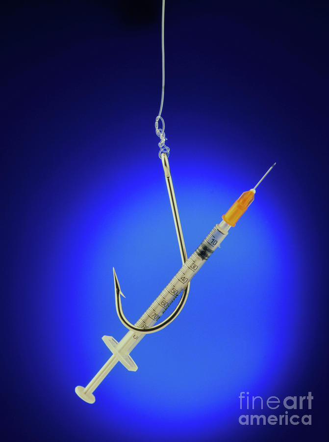 Drug Addiction: Abstract Image Of Hook & Syringe Photograph by Oscar Burriel/science Photo Library