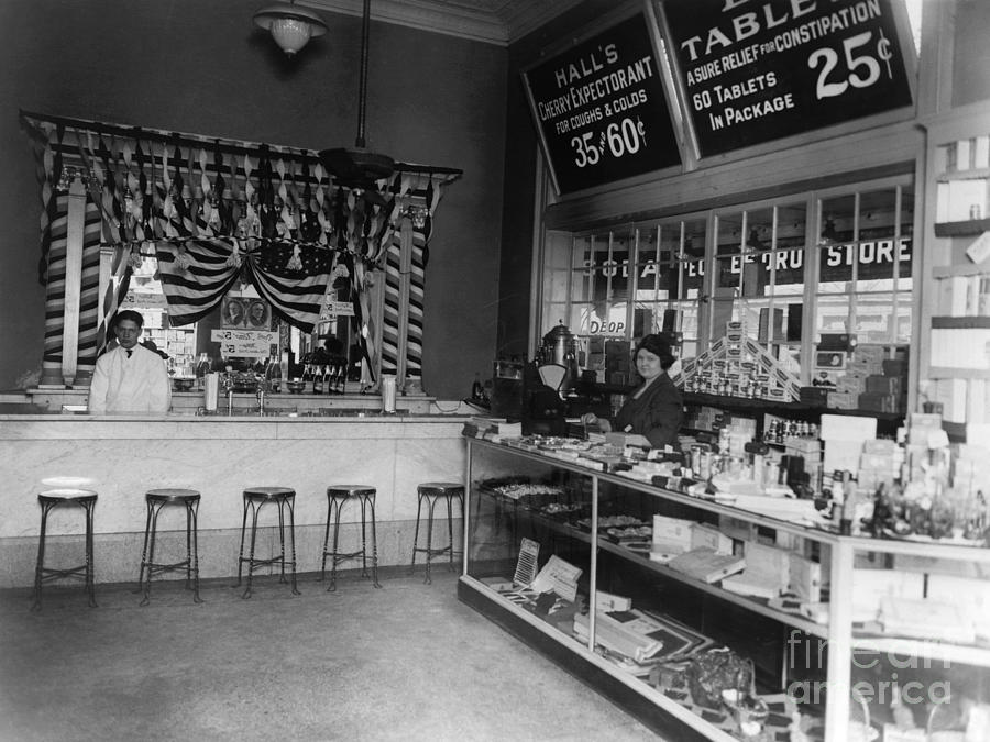 Drug Store, 1920s Photograph by Granger