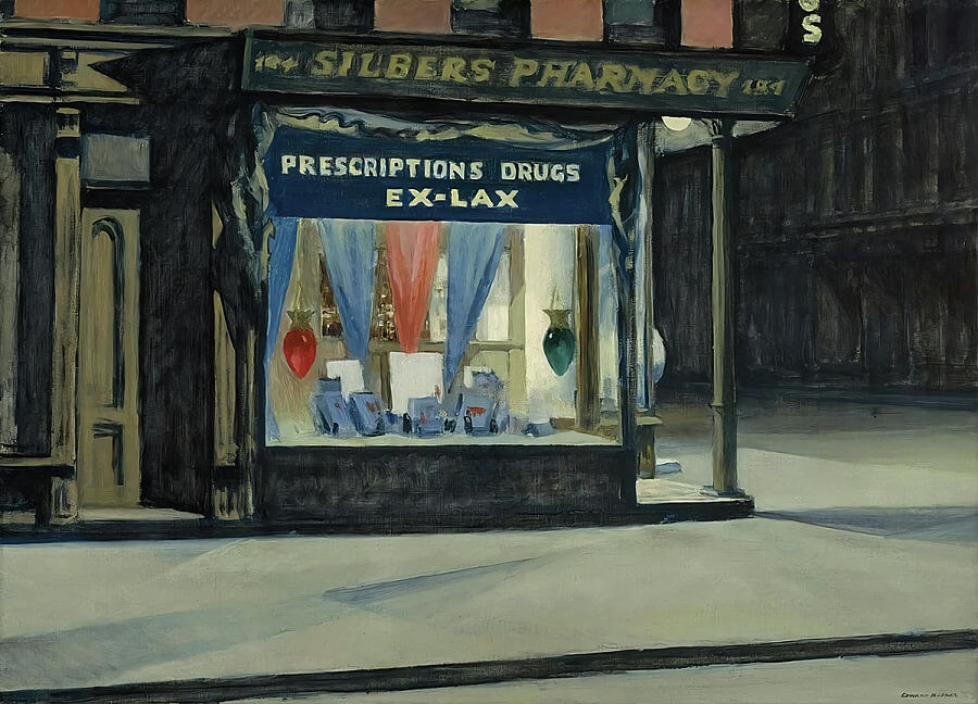 Edward Hopper Painting - Drugstore by Edward Hopper