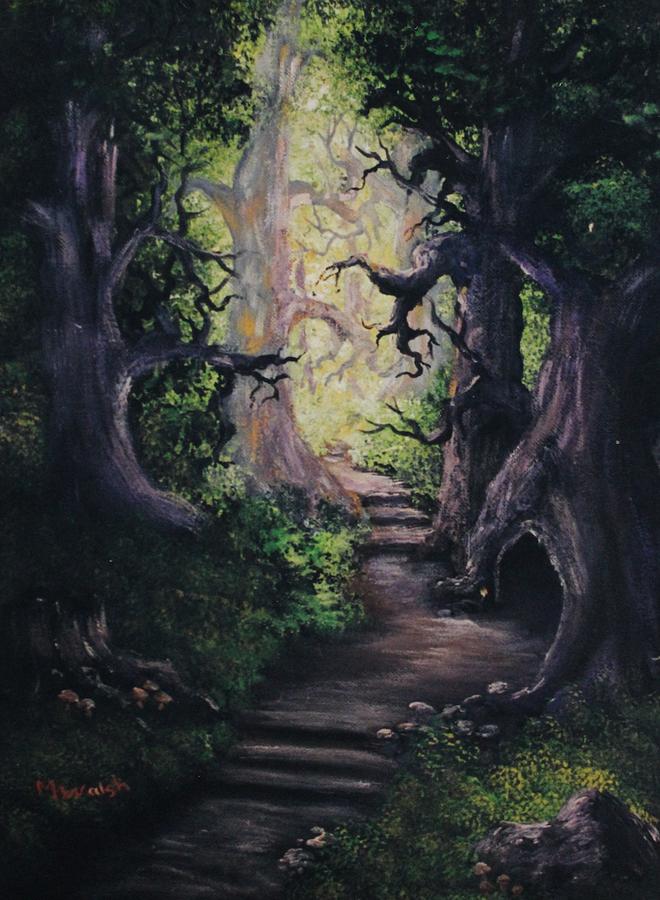 Druid forest Painting by Megan Walsh