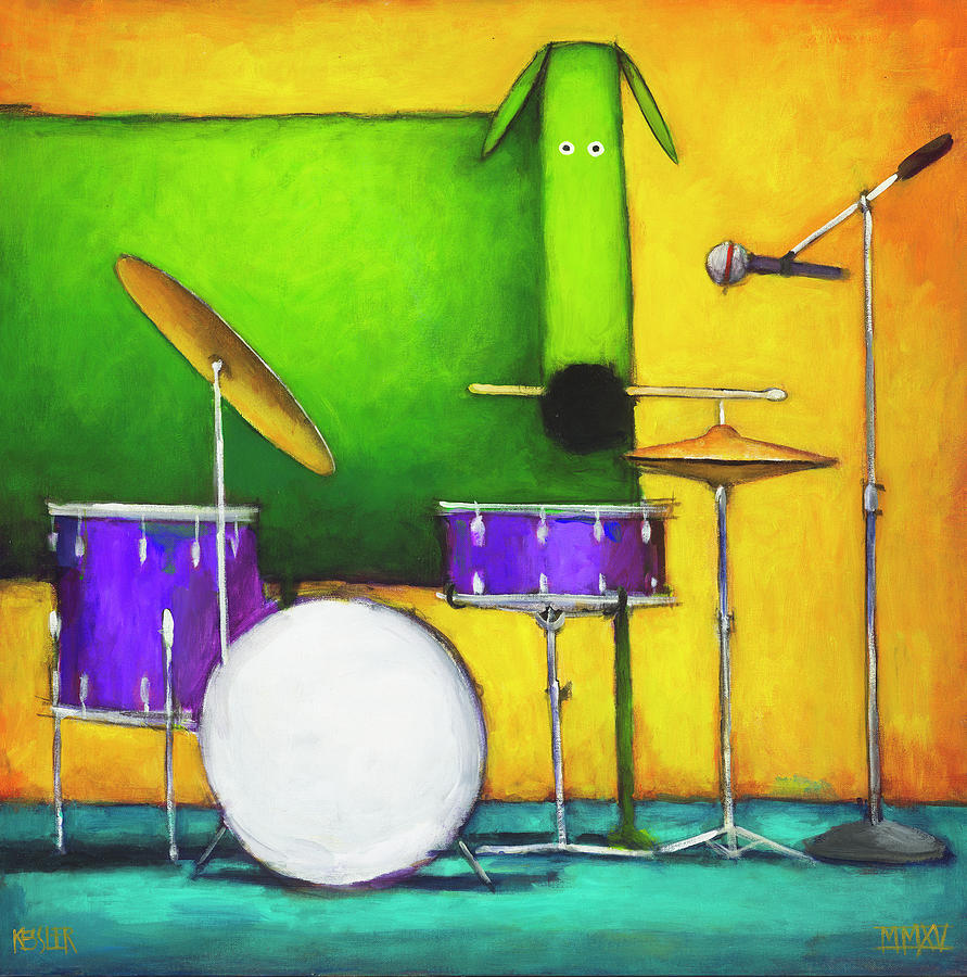 Music Painting - Drum Dog by Daniel Patrick Kessler