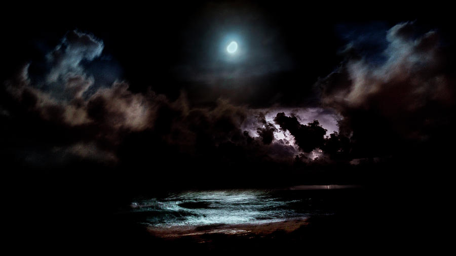 Beach Photograph - Drummers Moon by Lowkey Clark