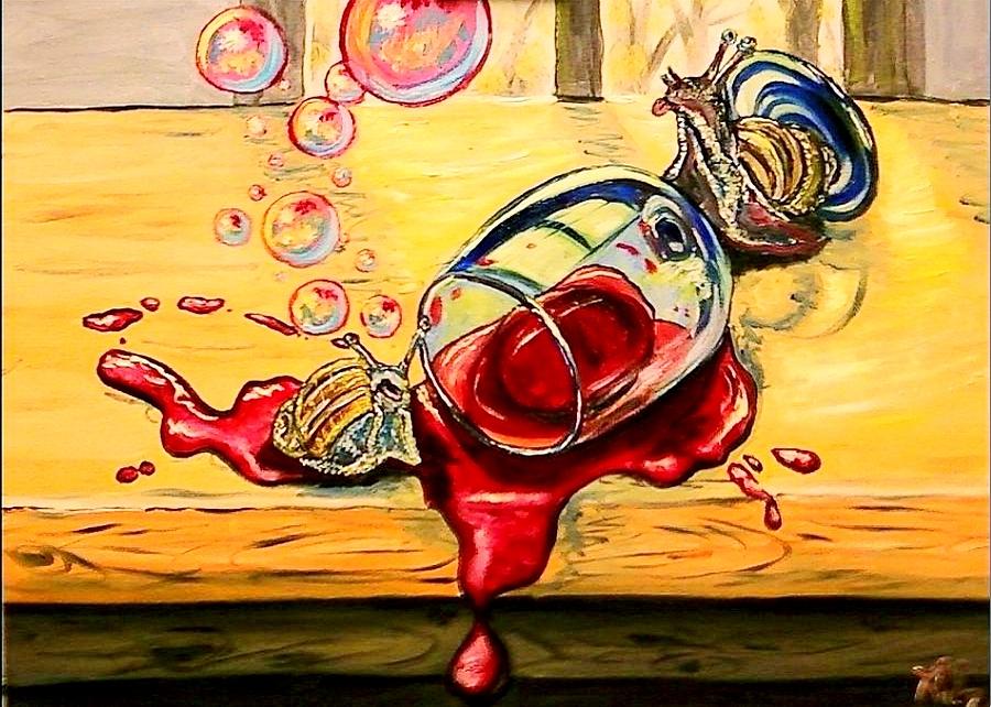 Drunken Snails Painting by Alexandria Weaselwise Busen