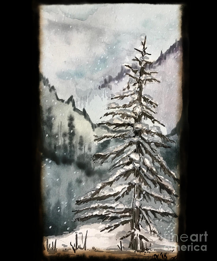 Dry Pine In Winter Painting By Hannah Ruby Callahan   Fine Art America