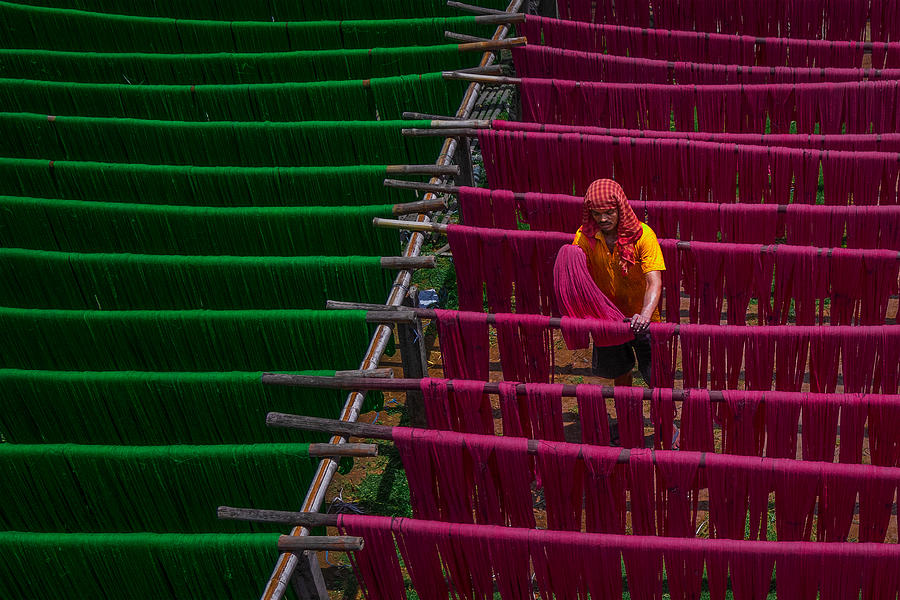 Drying Colorful Threads Photograph by Kuntal Biswas