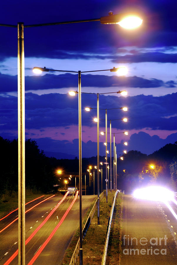Dual Carriageway Street Lighting Photograph by Martyn F. Chillmaid/science Photo Library