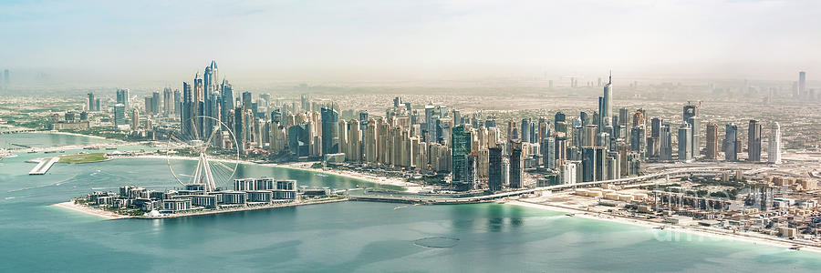 Dubai aerial panorama Photograph by Delphimages Photo Creations
