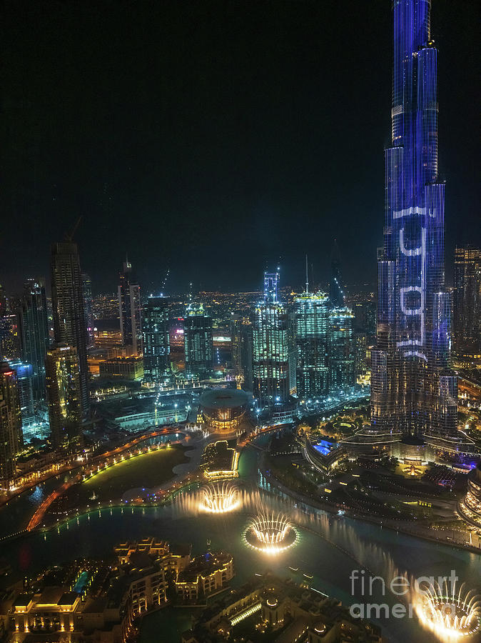 Dubai Burj Khalifa Night View Photograph