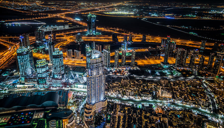Dubai Night Photograph by Holger Schmidtke
