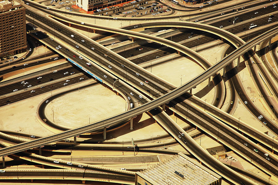 Dubai Roads Photograph by David Ward