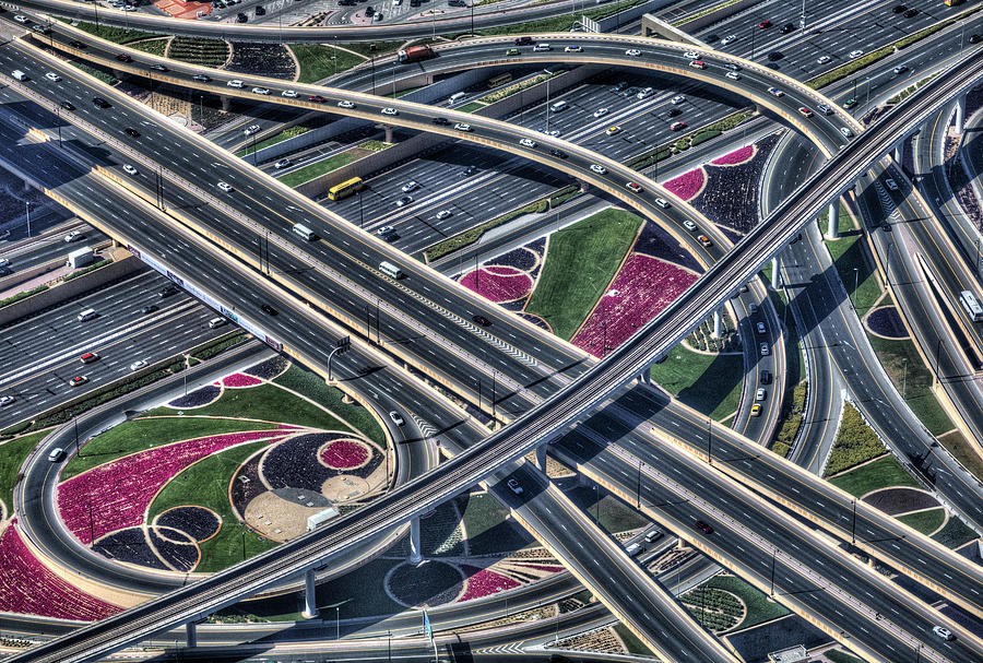 Dubai Roads From The Air Photograph