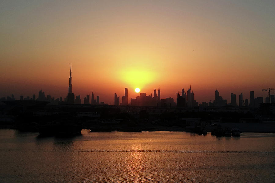 Dubai Skyline Sunset Photograph by Christopher Javaruski - Fine Art America