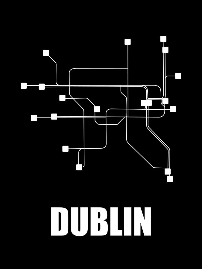 Dublin Digital Art - Dublin Black Watercolor Map by Naxart Studio Dublin Digital Art - Dublin Black Watercolor Map by Naxart Studio