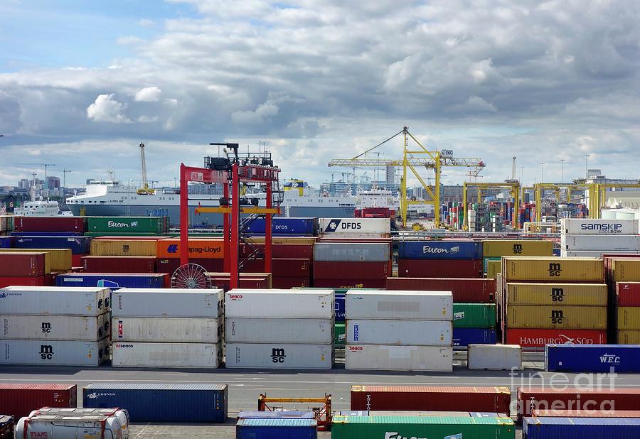 Transportation Photograph - Dublin Container Port by Cordelia Molloy/science Photo Library