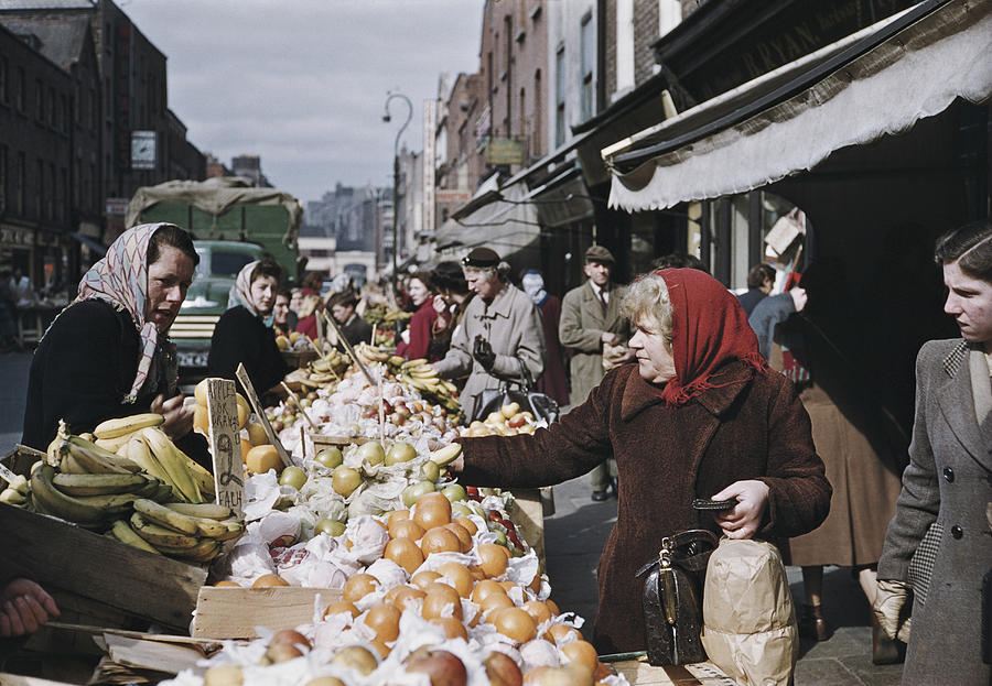 Dublin Fruit Stall Photograph by Bert Hardy